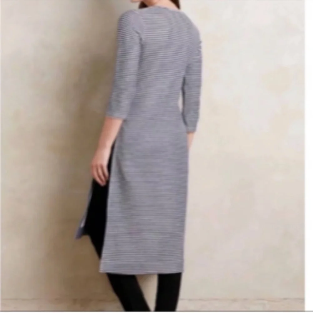 Anthropologie Postmark blue and white strip midi dress large - Picture 9 of 9